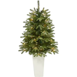 44" Pre-Lit Snowed Grand Teton Fir Artificial Tree