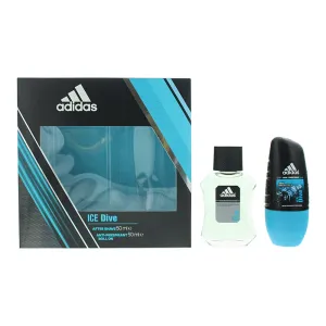 Adidas Ice Dive 2 Piece Gift Set: Aftershave 50ml - Deodorant Roll-On 50ml