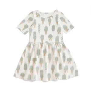 Alberta Dress - Ice Cream Mint & Blue