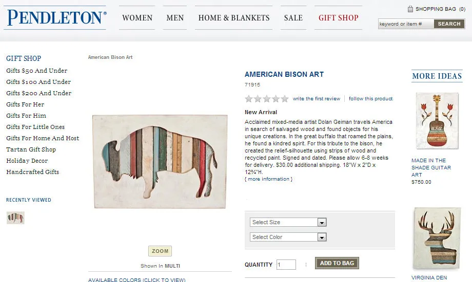 AMERICAN BISON SILHOUETTE original mixed media wall art