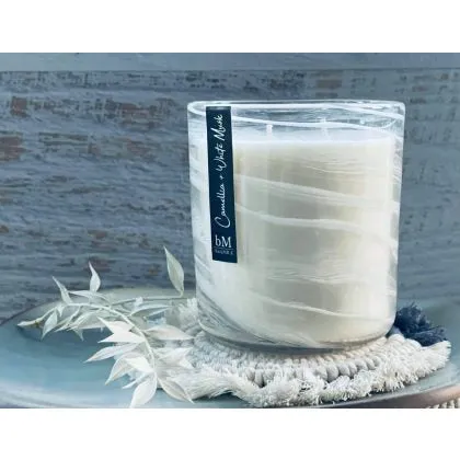 Black Milk - White Swirl – Camellia & White Musk Candle