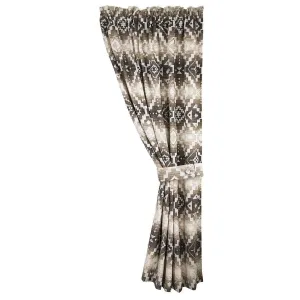 Chalet Aztec Cream & Brown Single Panel Curtain