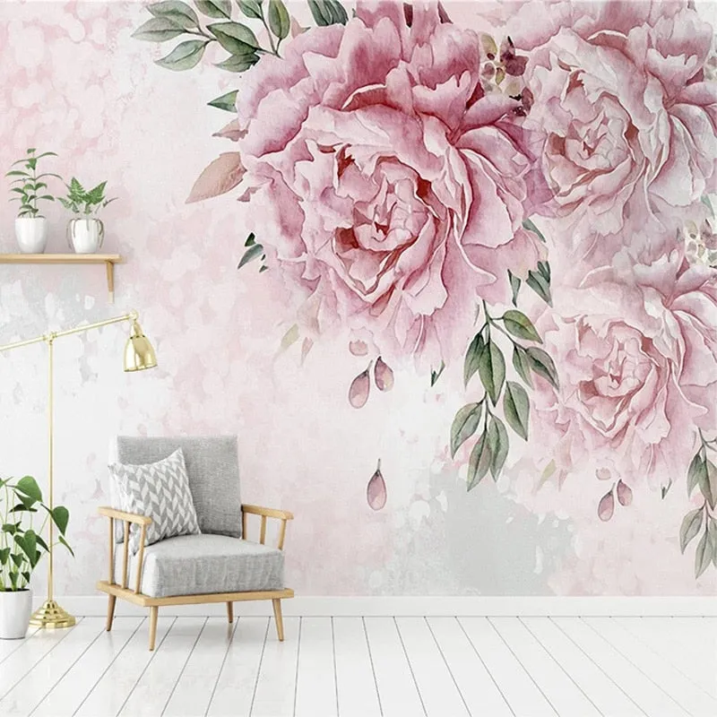 Custom Mural Wallpaper Romantic Floral Wallcovering (㎡)