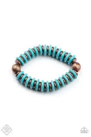 Eco Experience Copper and Turquoise Blue Stone Bracelet - Paparazzi Accessories