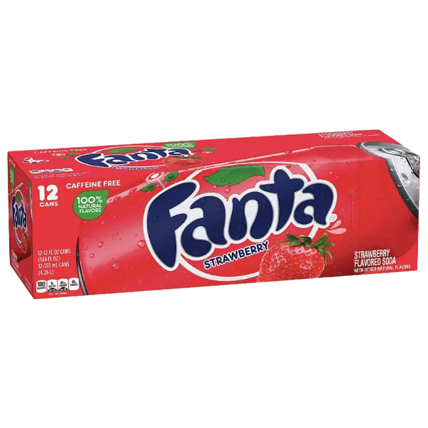 Fanta Cans Strawberry Soda 12 fl oz, 12 Ct