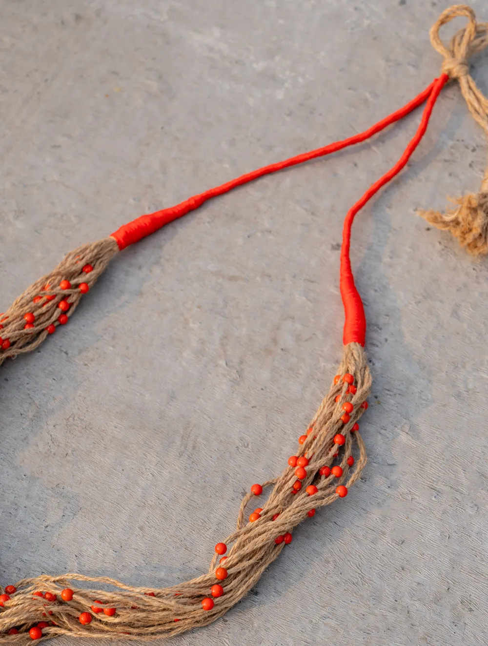Fiery Fields Layered Jute Necklace