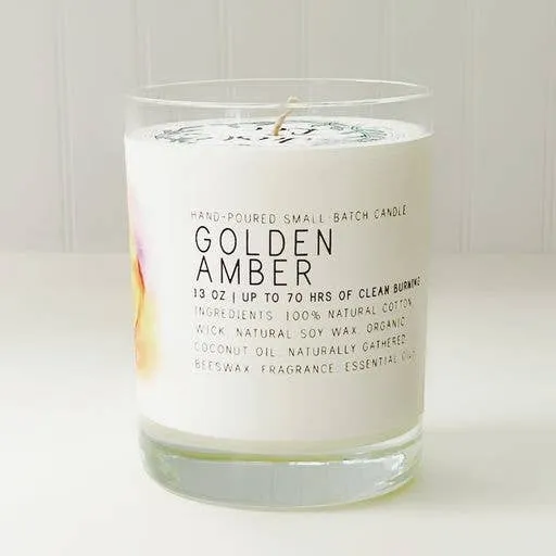 Golden Amber - Just Bee Candles: 7 oz (up to 40 hrs of clean burning)