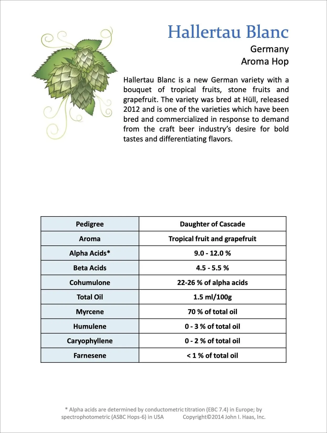 Hallertau Blanc Hops