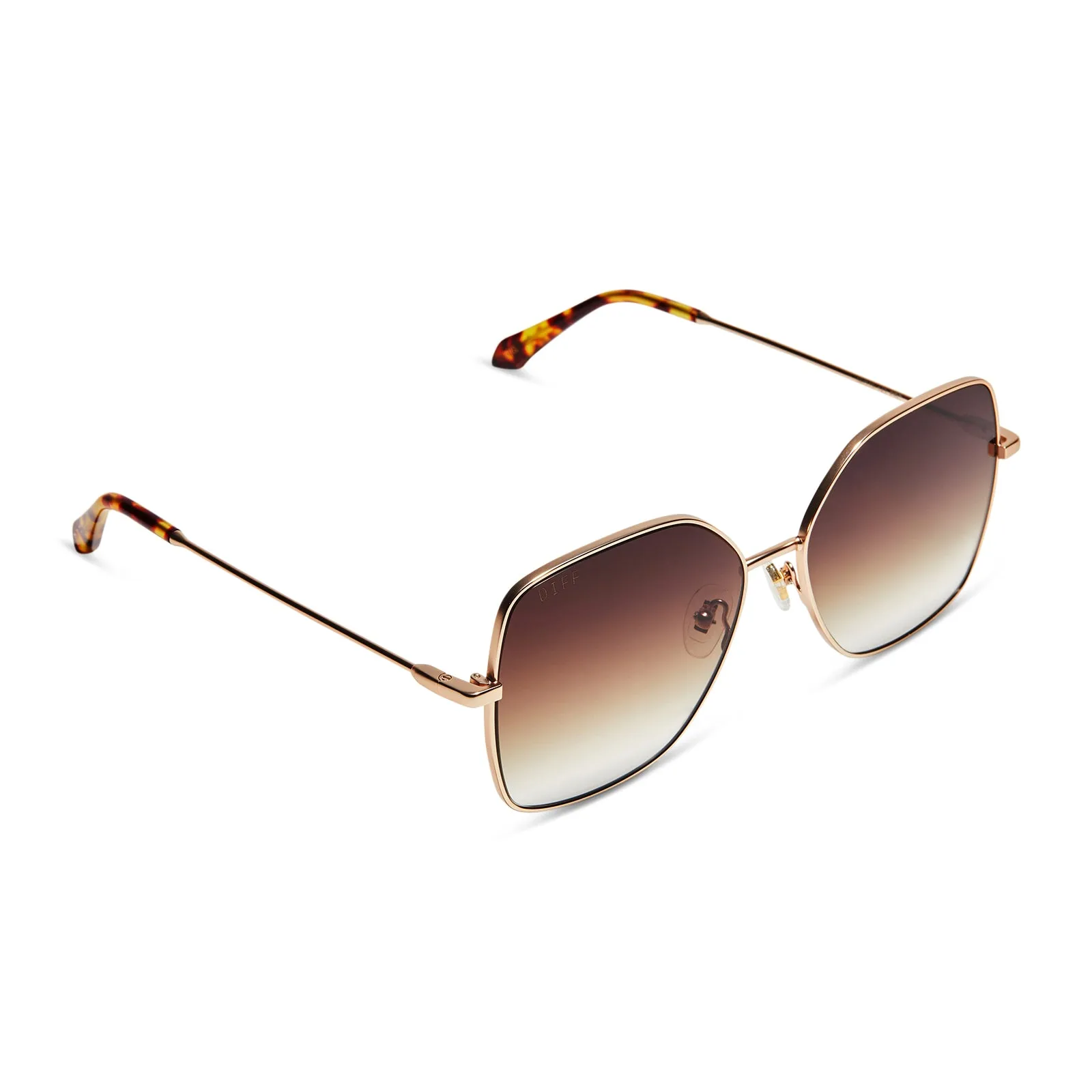 IRIS - MATTE GOLD   SHARP BROWN GRADIENT SUNGLASSES