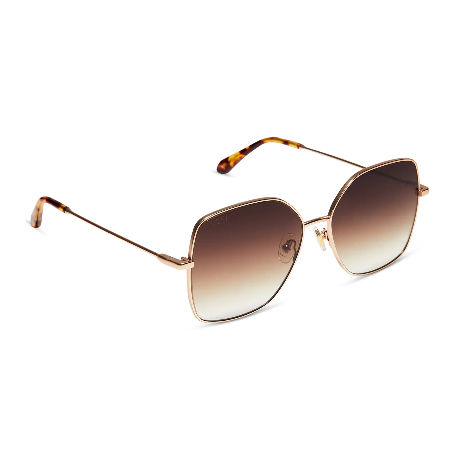 IRIS - MATTE GOLD   SHARP BROWN GRADIENT SUNGLASSES