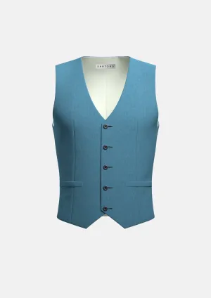 Koi Blue Linen Vest