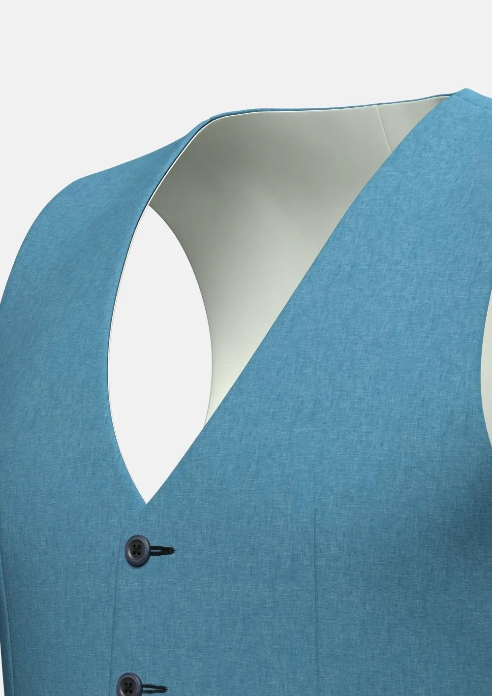 Koi Blue Linen Vest