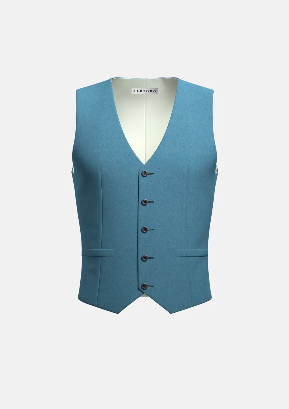Koi Blue Linen Vest