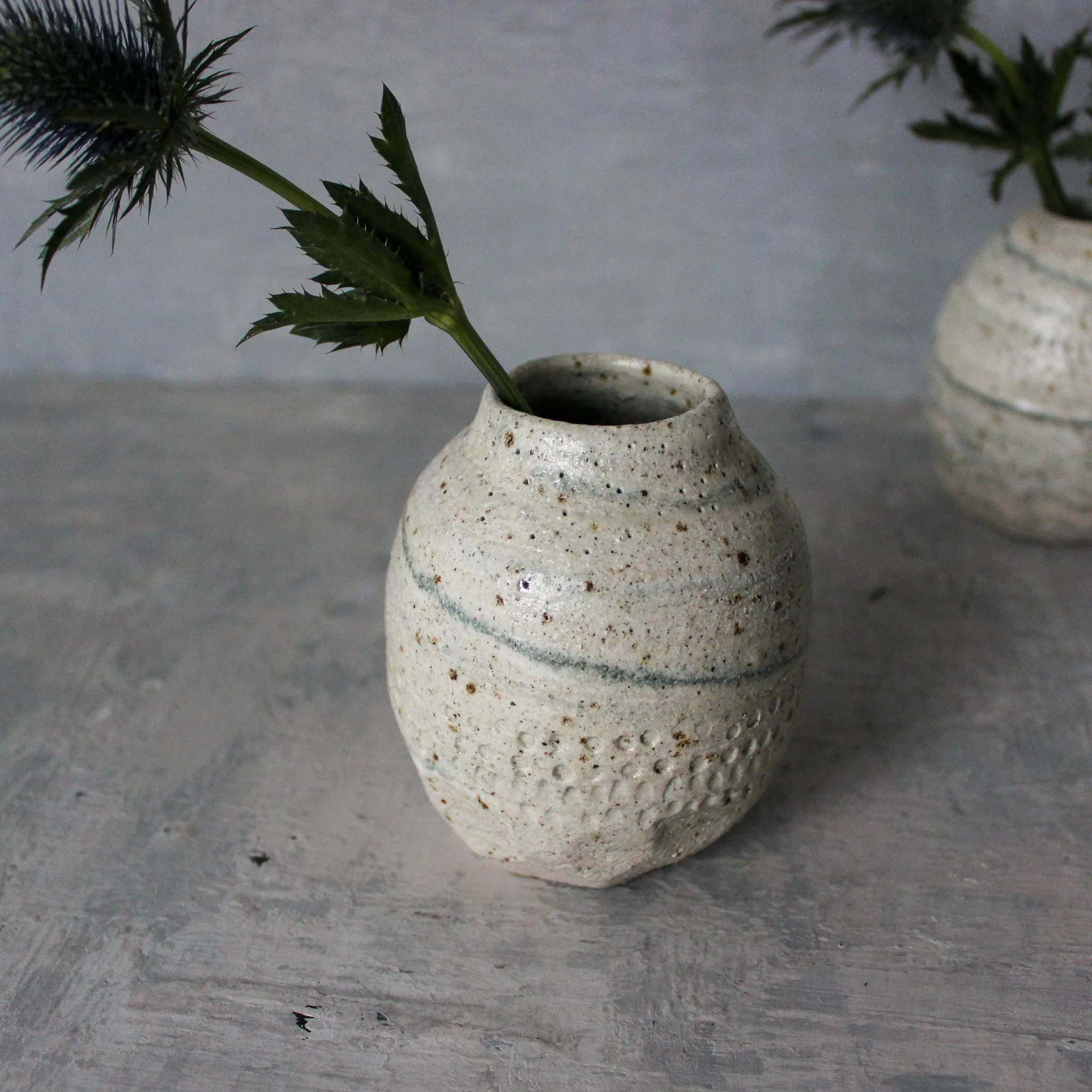Marbled Faceted Vases