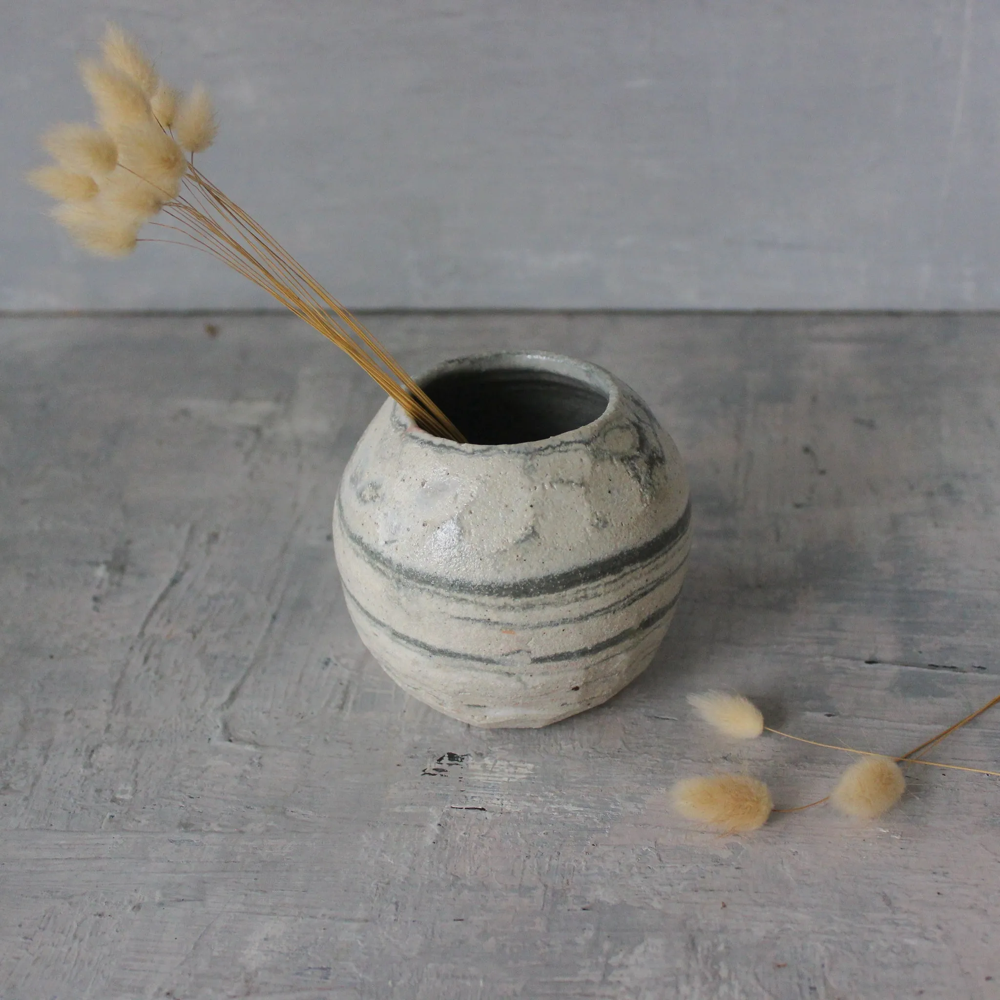 Marbled Faceted Vases