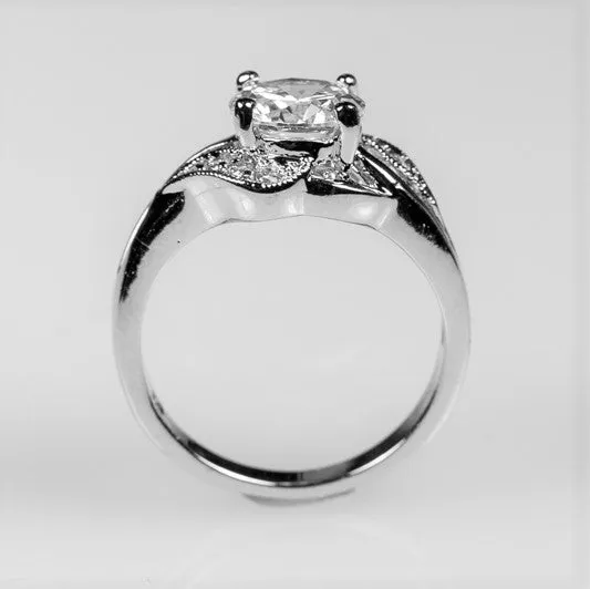 Natka Round CZ Elegant Engagement Ring | 1.8ct