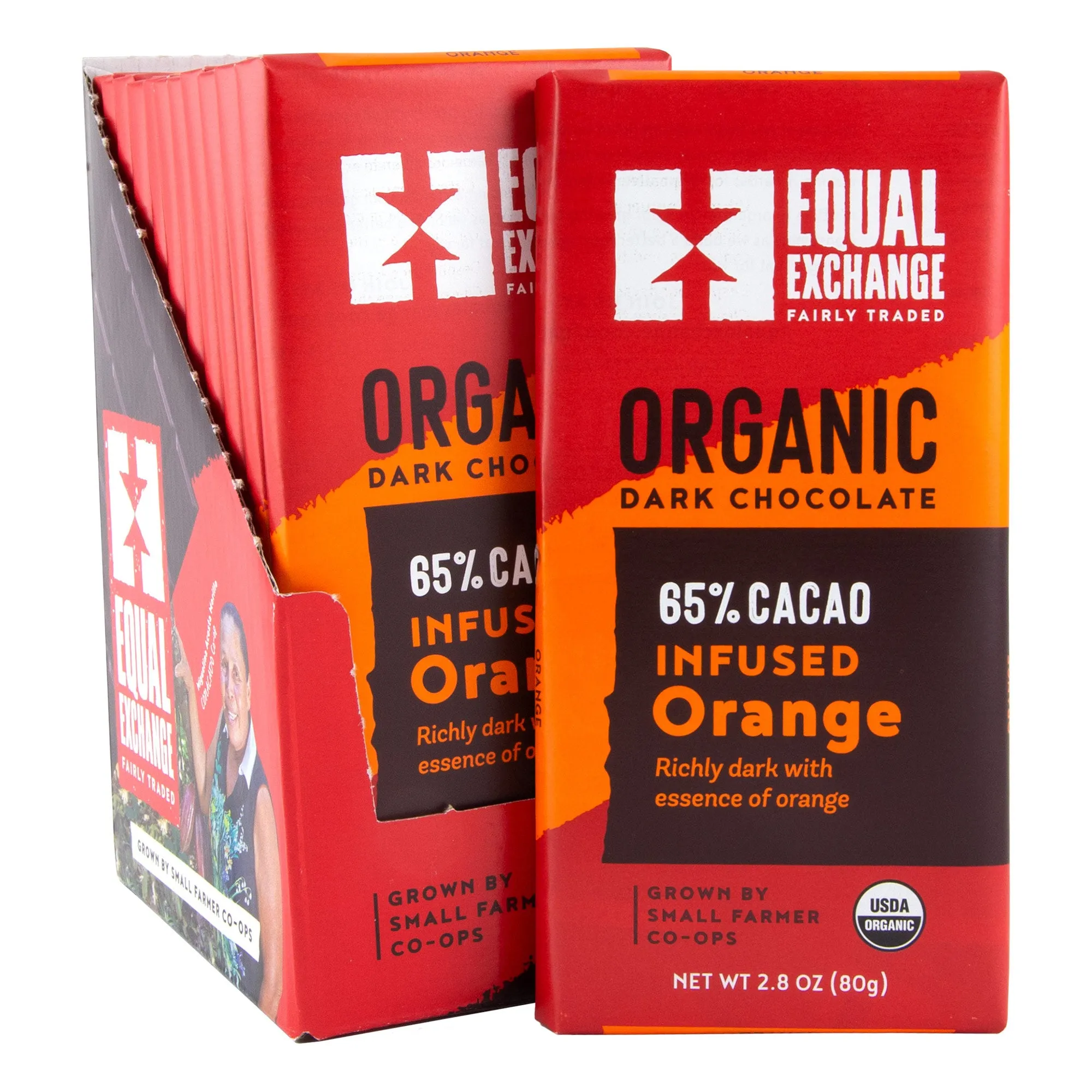 Organic Dark Chocolate Infused Orange, 65% cacao