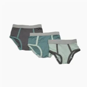 Silkberry Baby Bamboo Boys Briefs (3 pack) (Mineral/Stormy/Bay)