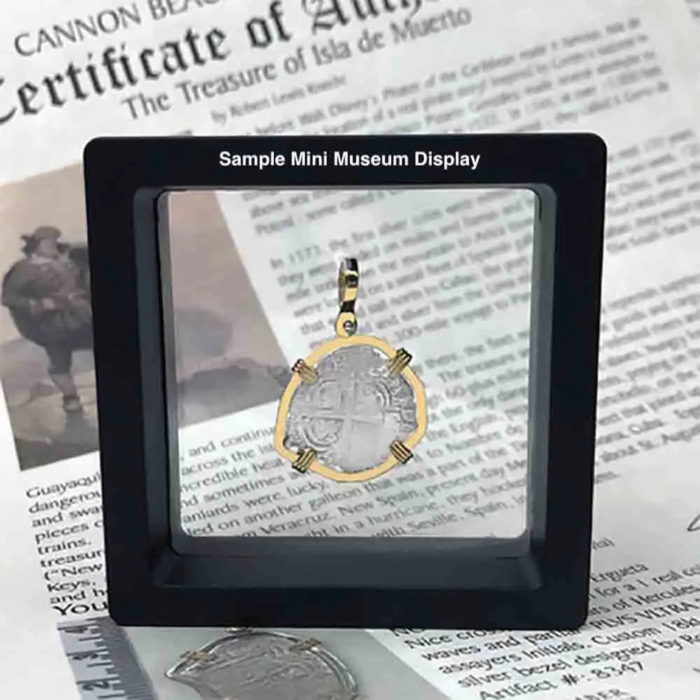 VOC - Dutch East India Company 1732 Silver 2 Stuiver "I Struggle and Survive" Lion Coin 14K Gold Pendant | Artifact #9874