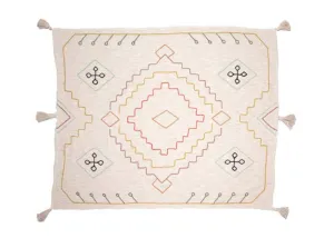 Zola Handwoven Cotton Throw with Dori Embroidery