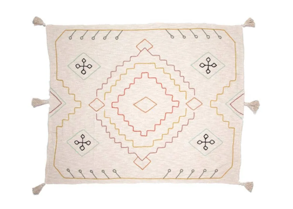Zola Handwoven Cotton Throw with Dori Embroidery